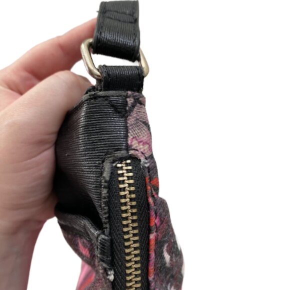 DESIGUAL Floral Pink Purple Black Faux Leather Crossbody Bag - Picture 9 of 15